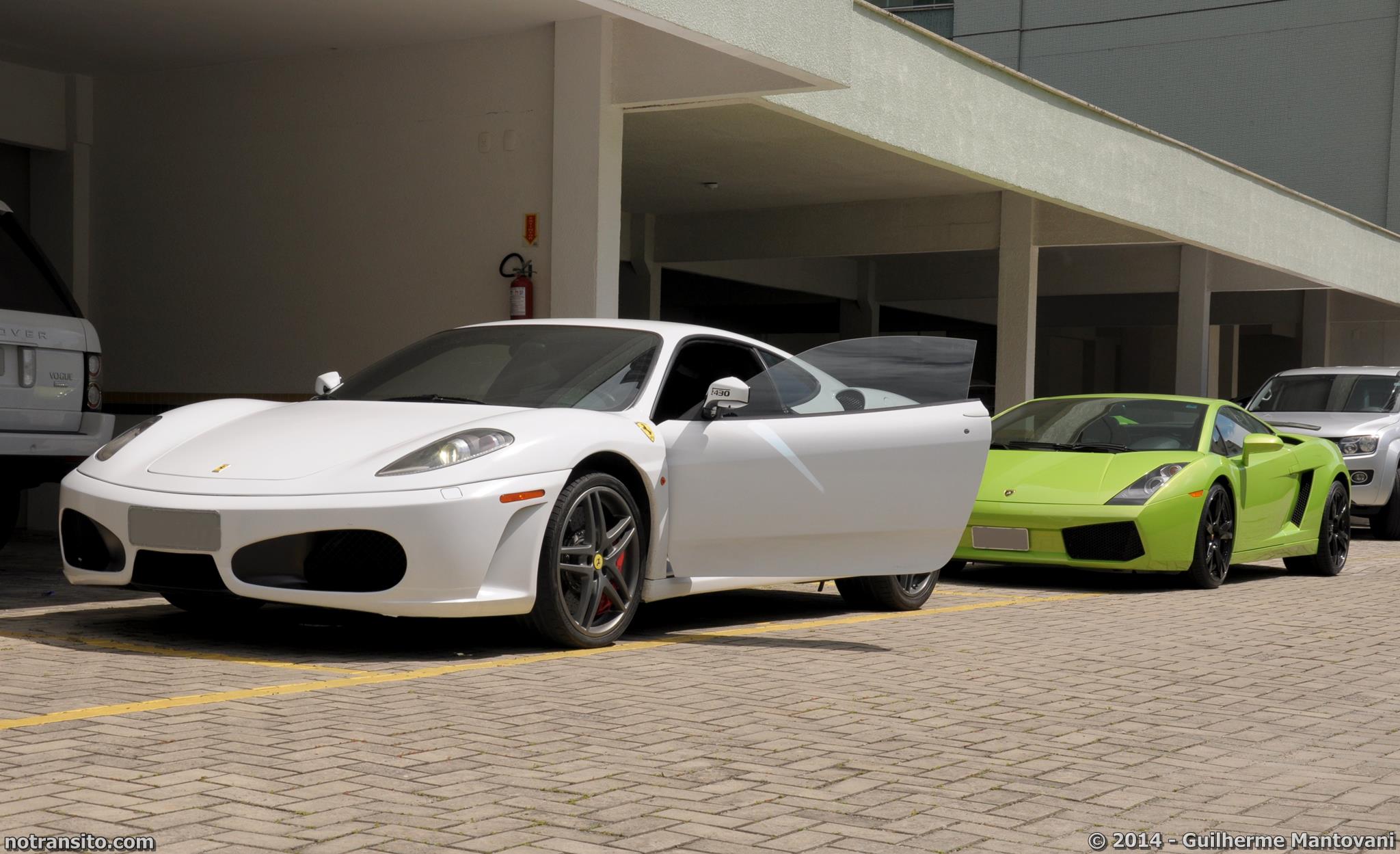 Ferrari F430 Coupe White, Lamborghini Gallardo Verde Ithaca, Meia Praia Itapema
